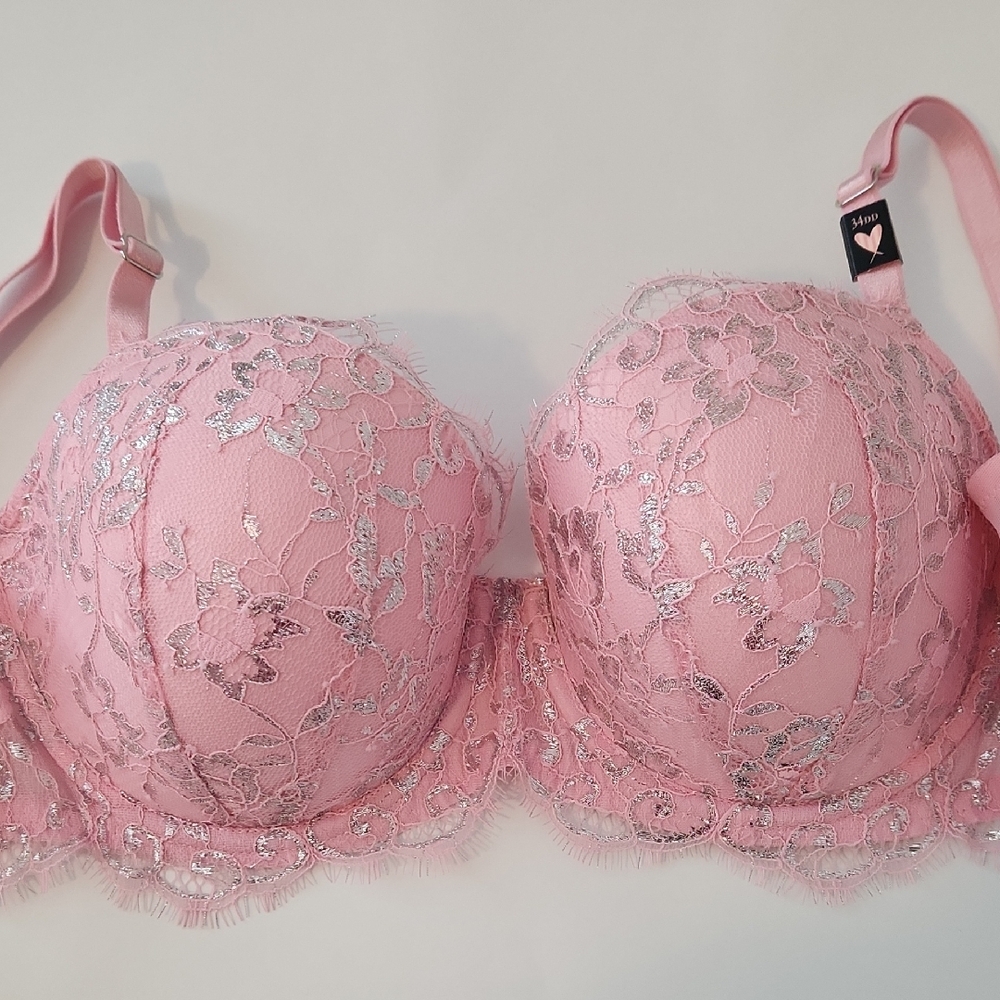 Victoria's Secret Pink Lace Bra ,wire Push Up